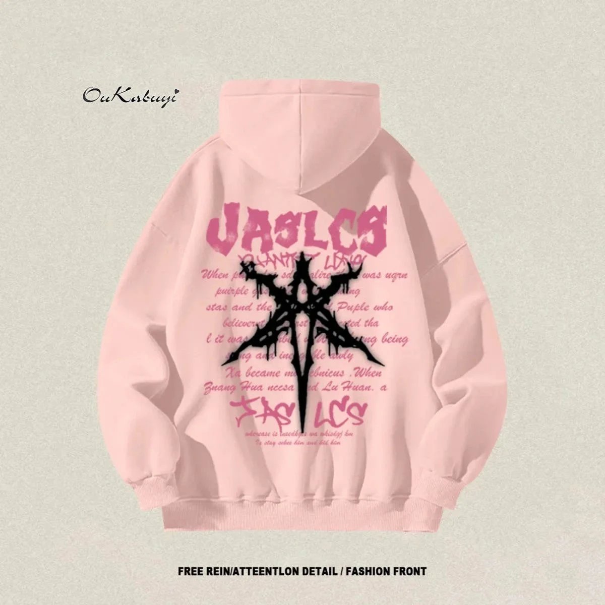 Unbranded Hoodies & Sweatshirts Oversized graphic print pullover — 38 Pink