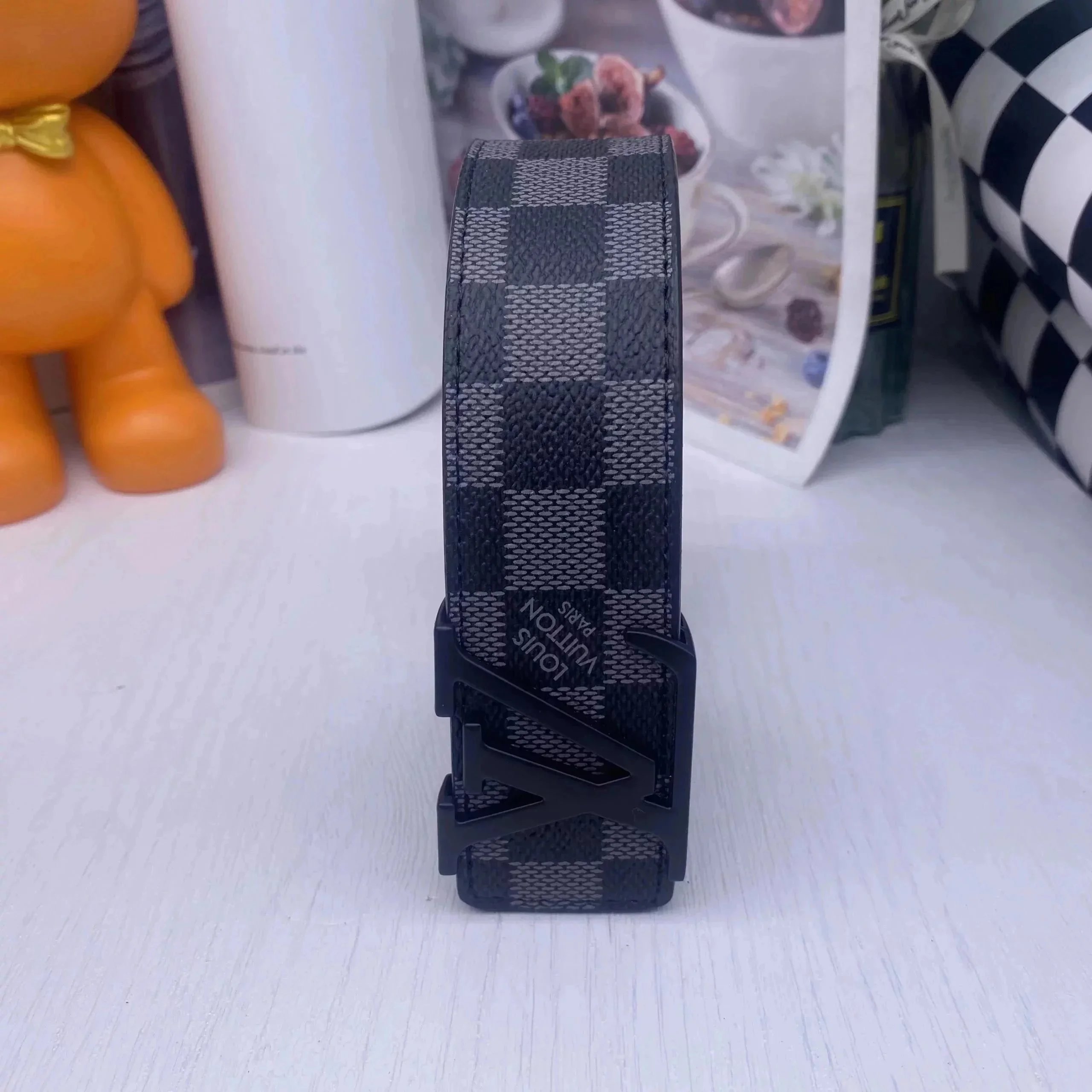 Louis Vuitton Belts Monogram Canvas Initials Buckle Belt — 15*high quality