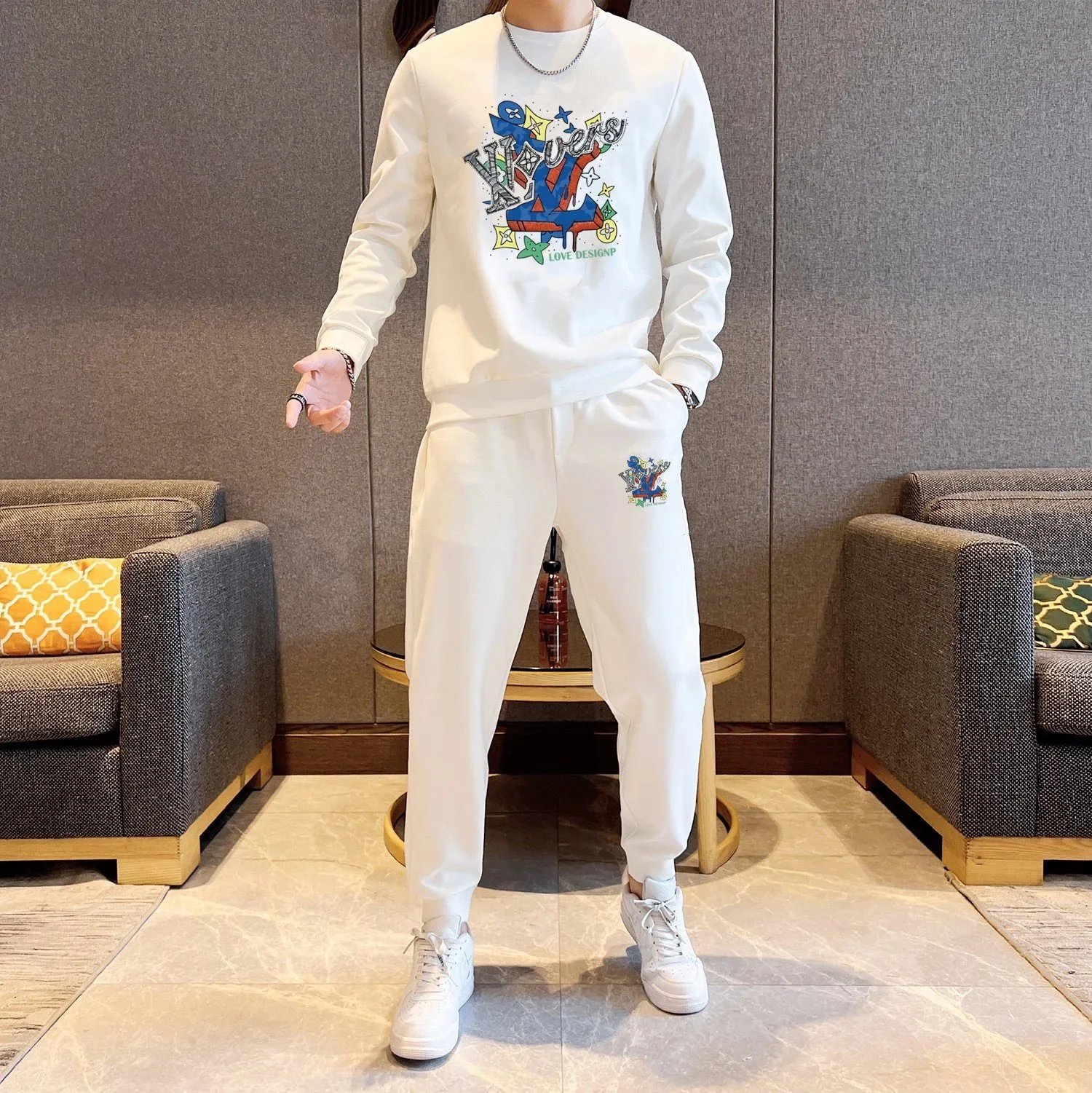 Prada Matching Sets Logo Sweatshirt and Jogger Set image 8