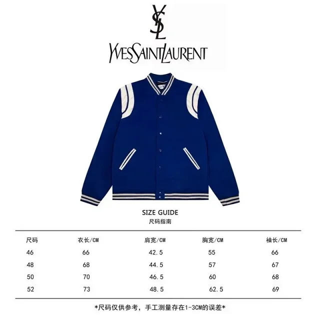 Saint Laurent Jackets Varsity Jacket with Contrast Shoulder Panels product detail image 6