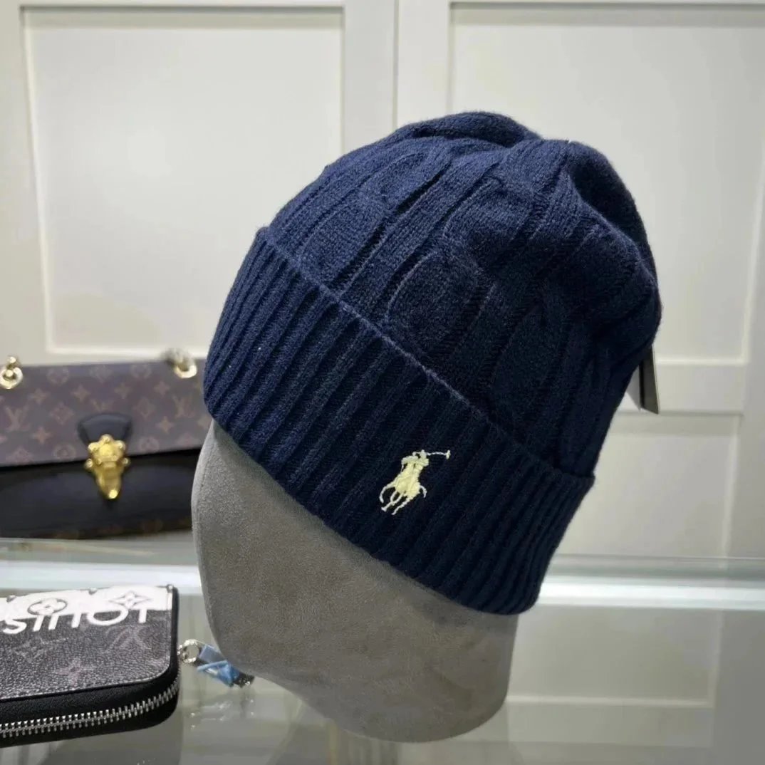 Polo Ralph Lauren Hats Rib-Knit Cuffed Beanie with Embroidered Pony — 18*Top quality