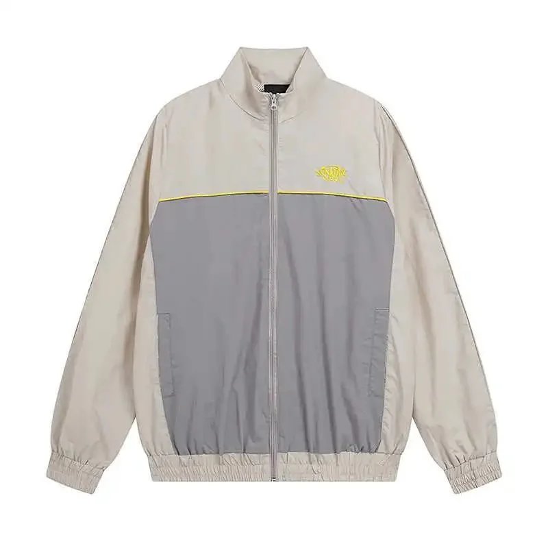 Life of Syn Jackets Hooded Zip-Front Colorblock Jacket — Light gray 57【Top】*Top quality