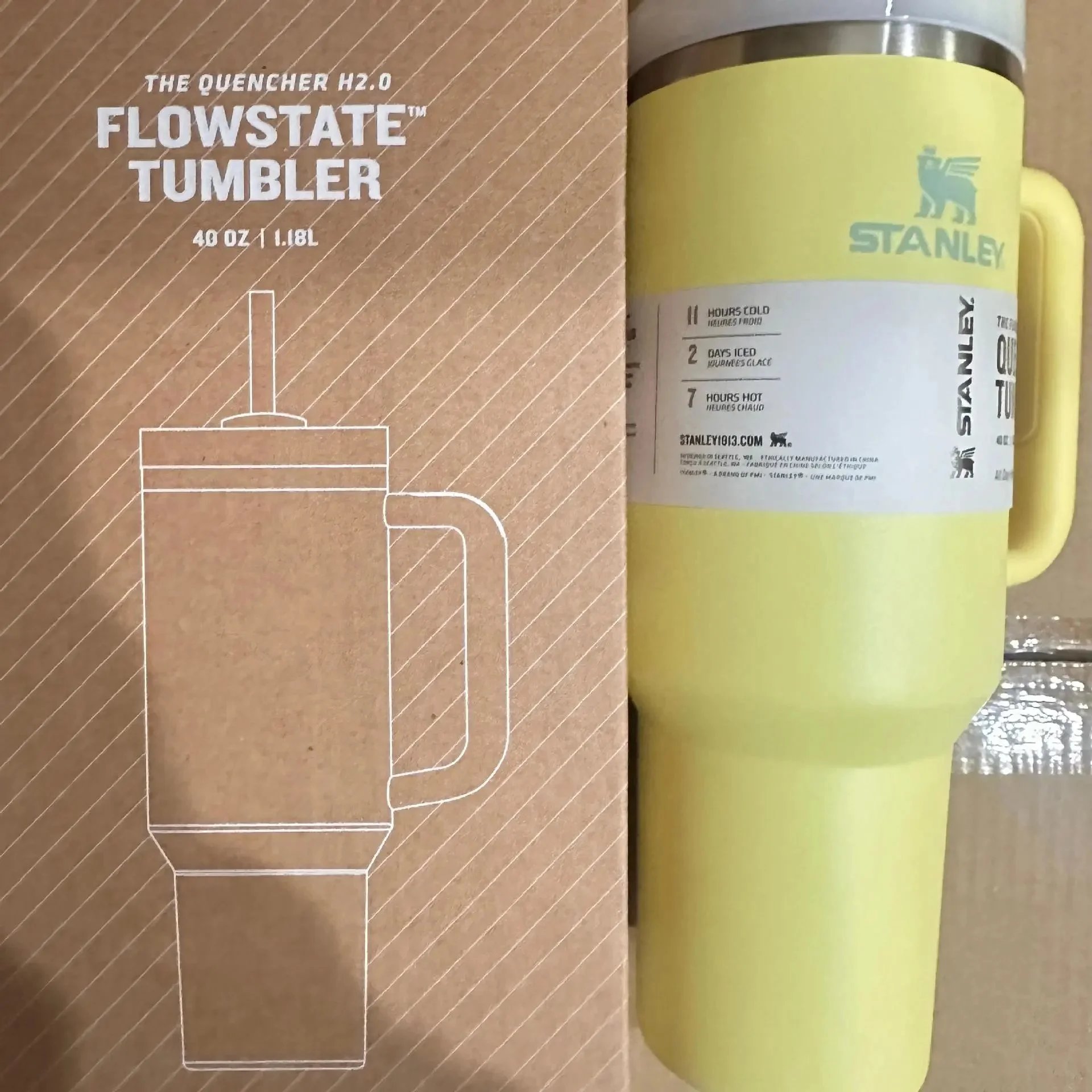 Stanley Uncategorized Quencher H2.0 FlowState 40 oz Tumbler — 5 Pomelo Yellow*high quality