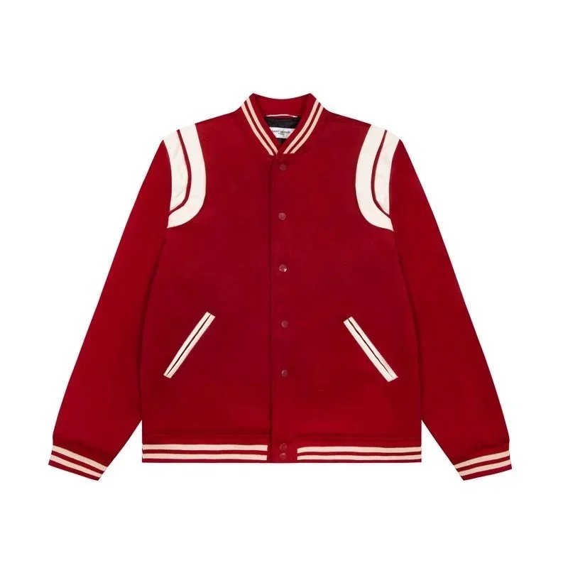 Saint Laurent Jackets Varsity Jacket with Contrast Shoulder Panels image 10