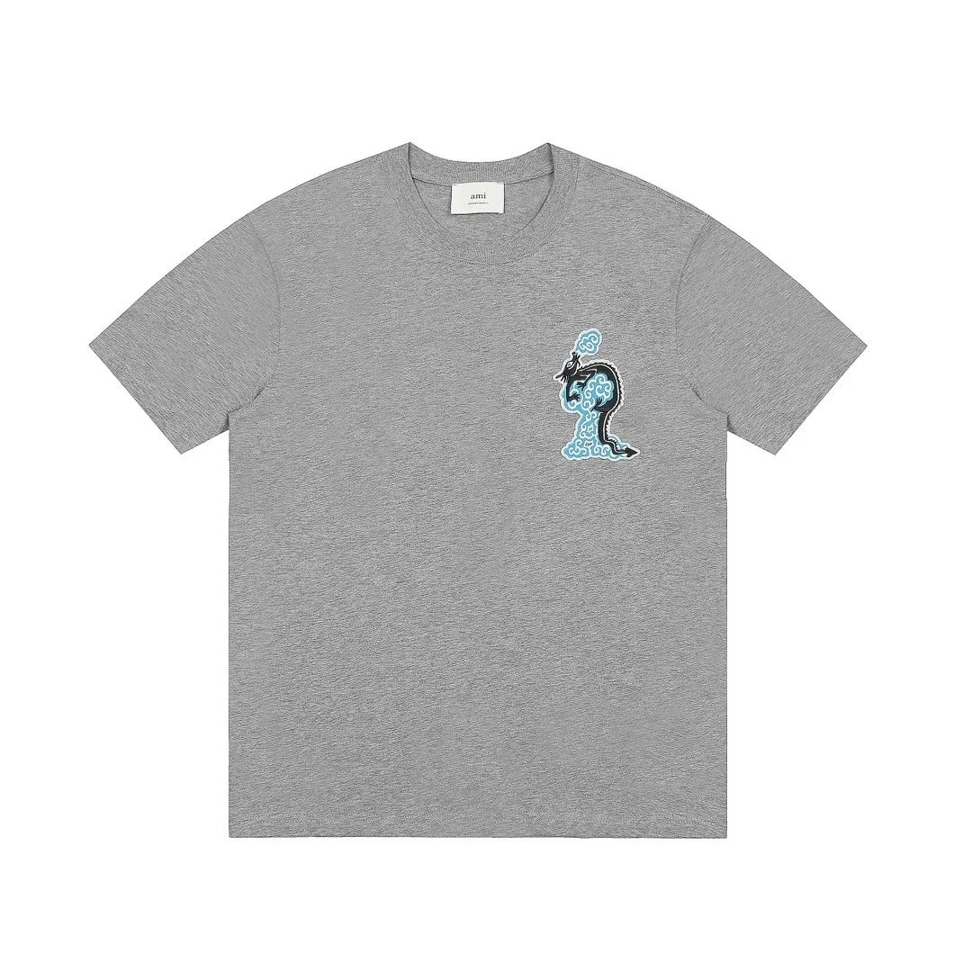 AMI T-Shirts Crewneck T-Shirt with de Coeur Heart Logo image 9