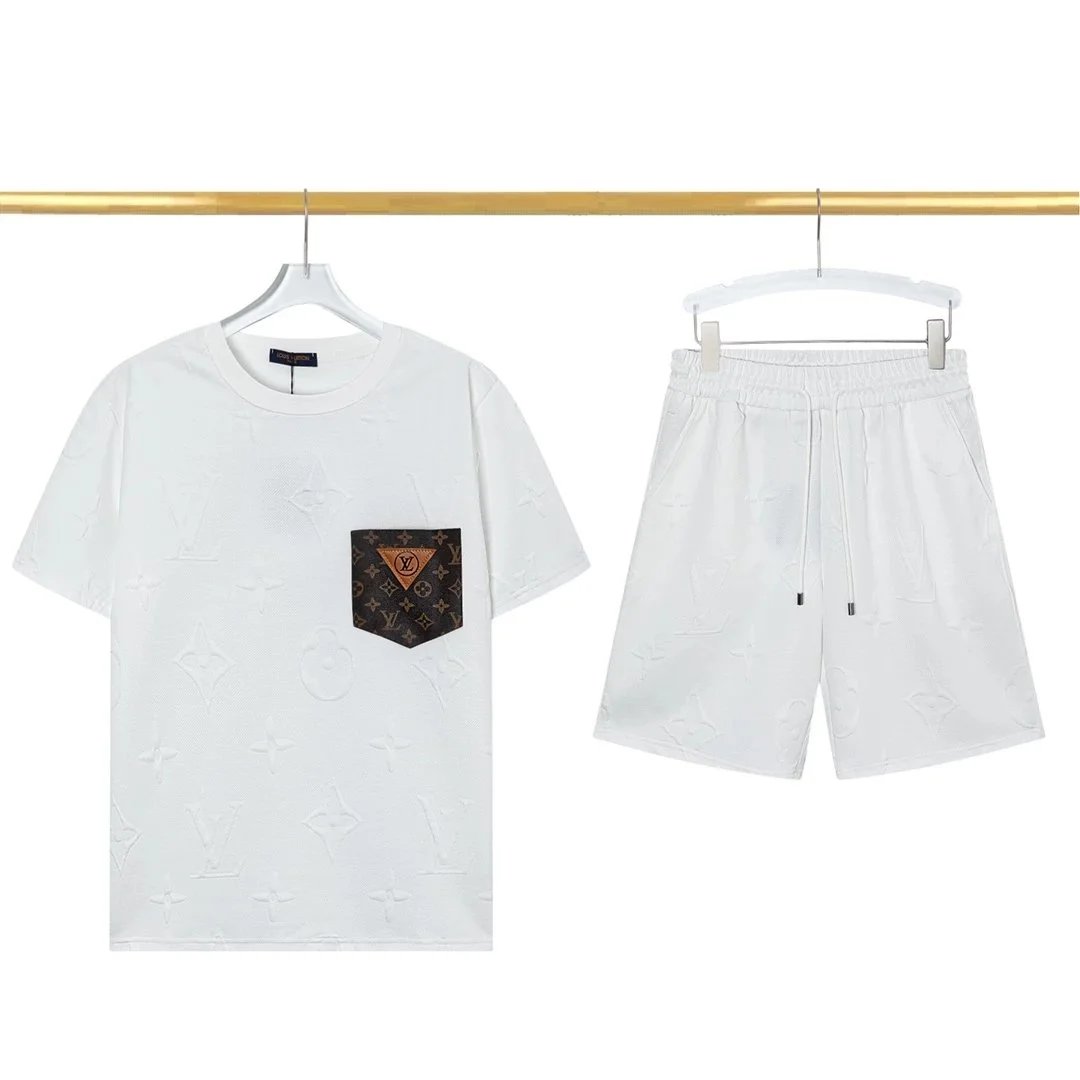 Louis Vuitton Matching Sets Monogram Short-Sleeve T-Shirt and Shorts Set — 15 white