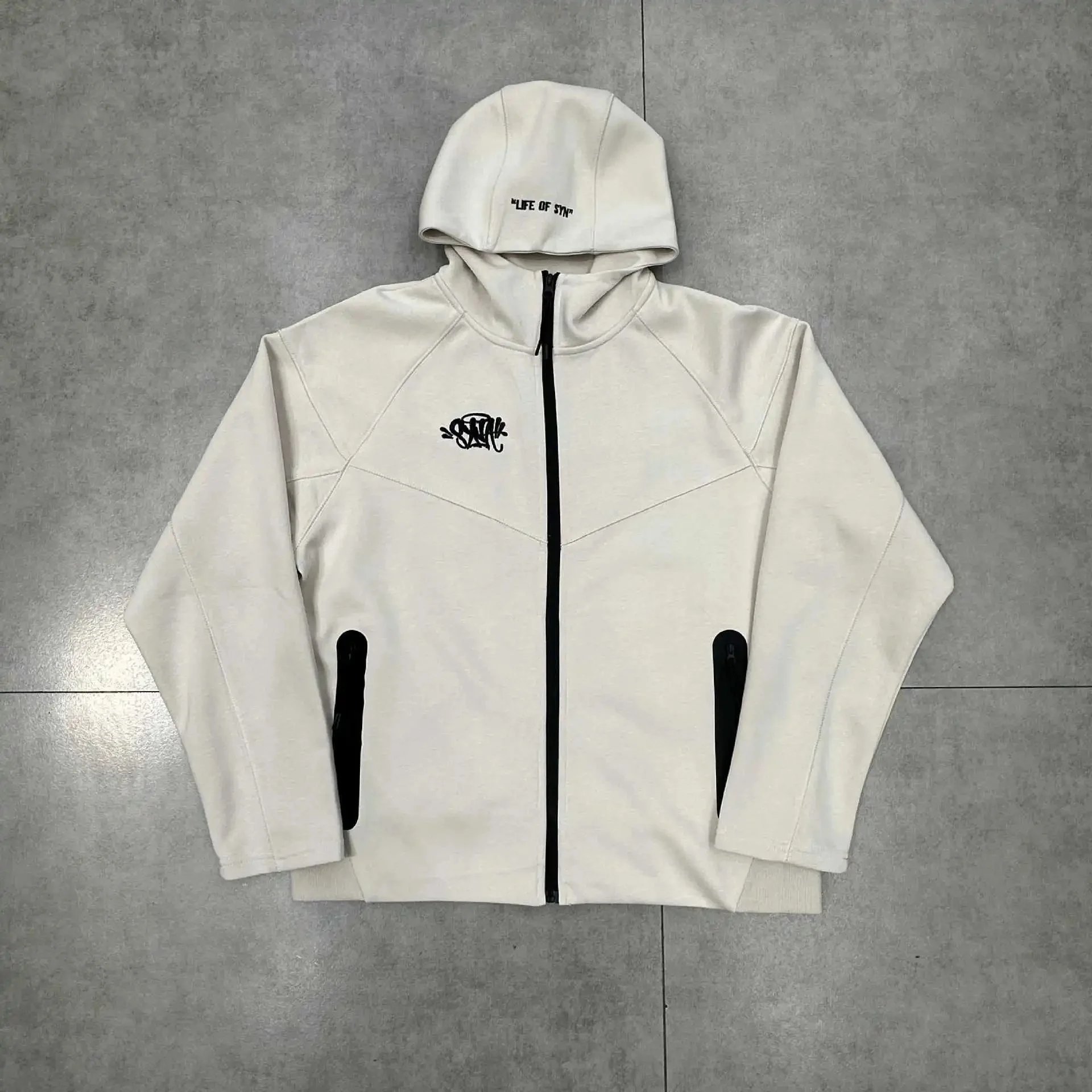 Life of Syn Jackets Hooded Zip-Front Colorblock Jacket — Apricot [top】*Top quality