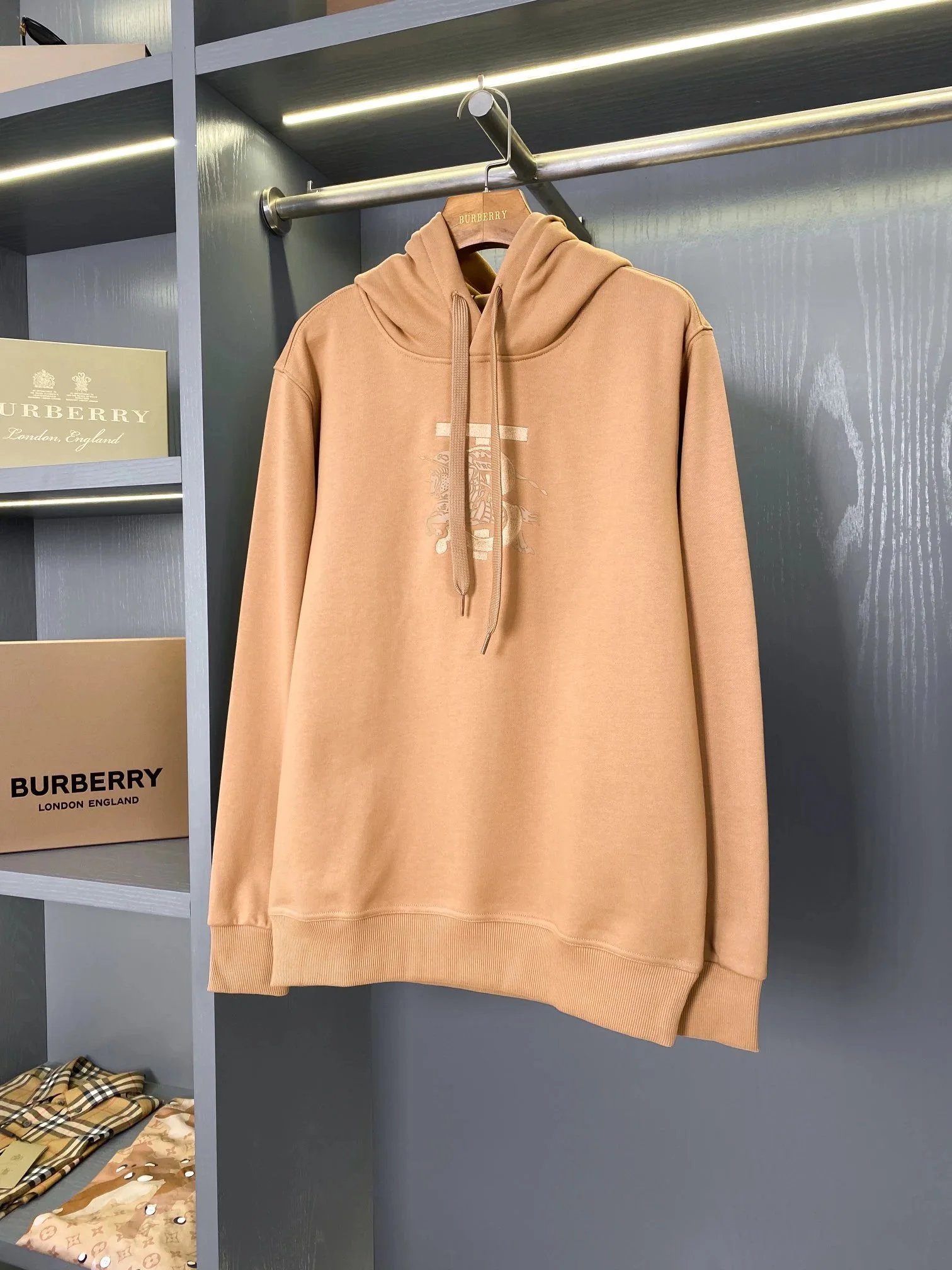 Burberry Hoodies & Sweatshirts Logo and check-detail — 24*Top quality