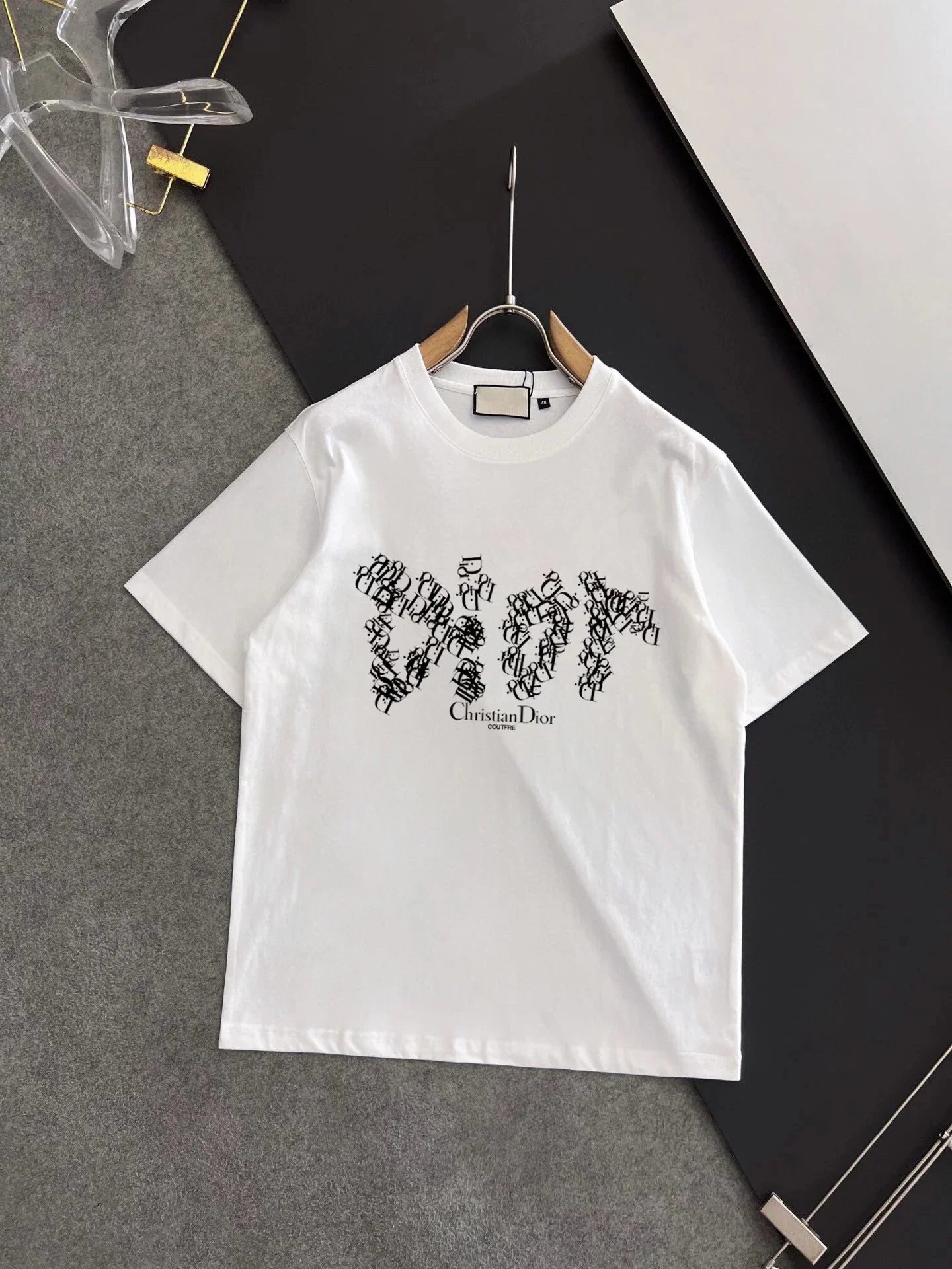 Dior Matching Sets Short-Sleeve Graphic T-Shirt and Drawstring Shorts Set — 15 white