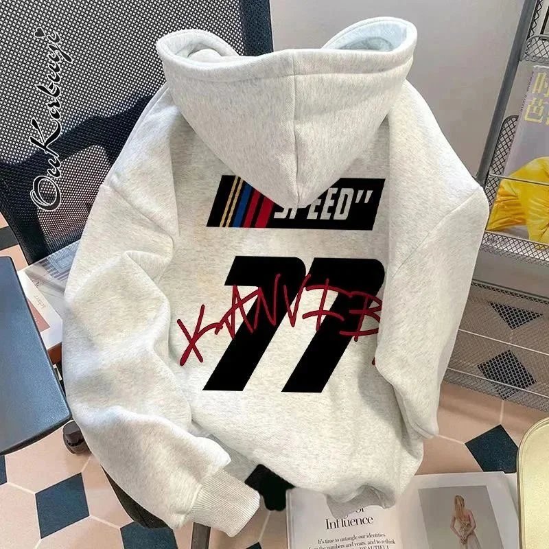Unbranded Hoodies & Sweatshirts Oversized graphic print pullover — 16 gray