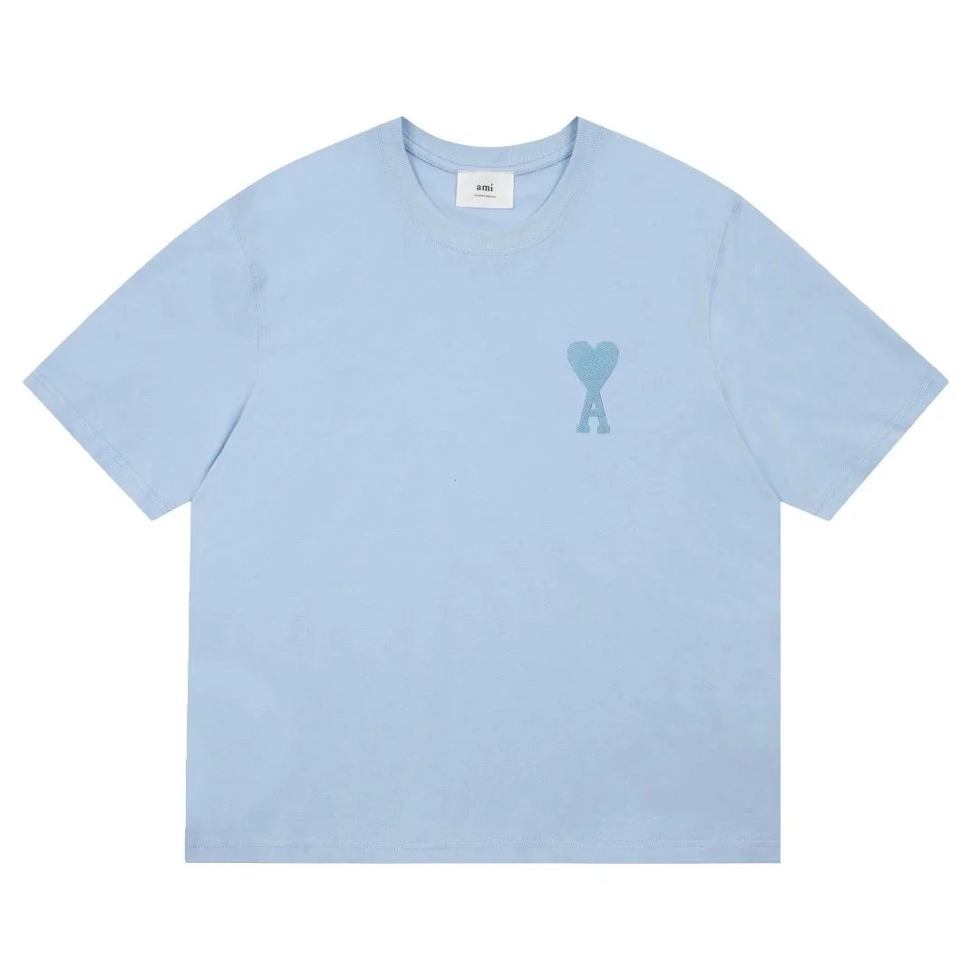 AMI T-Shirts Crewneck T-Shirt with de Coeur Heart Logo image 4