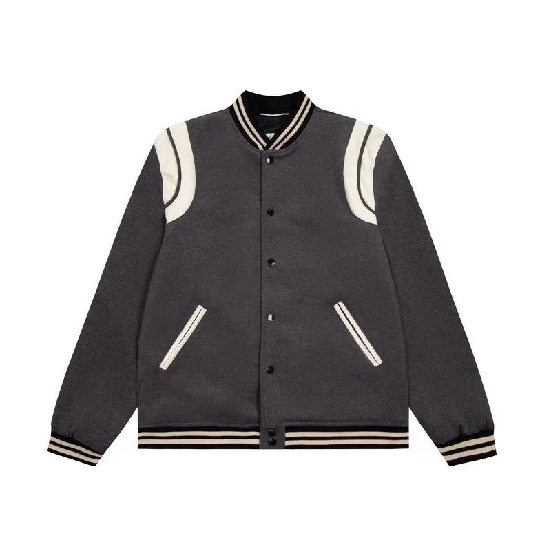 Saint Laurent Jackets Varsity Jacket with Contrast Shoulder Panels image 6