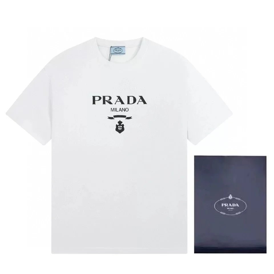 Prada T-Shirts Short-Sleeve Logo Print image 3