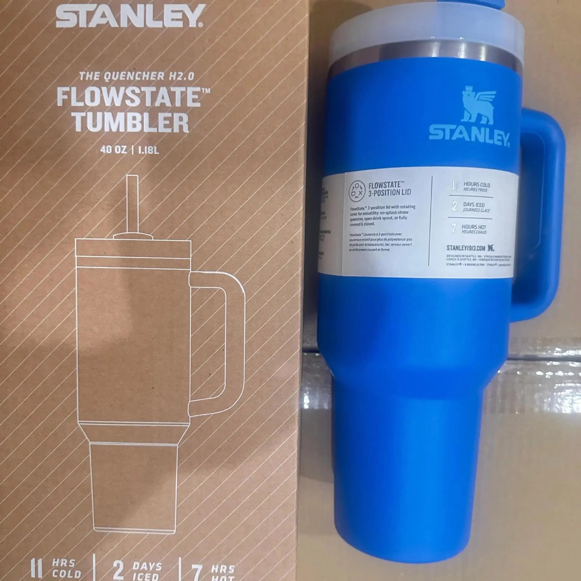 Stanley Uncategorized Quencher H2.0 FlowState 40 oz Tumbler — 4 Deep Blue*high quality