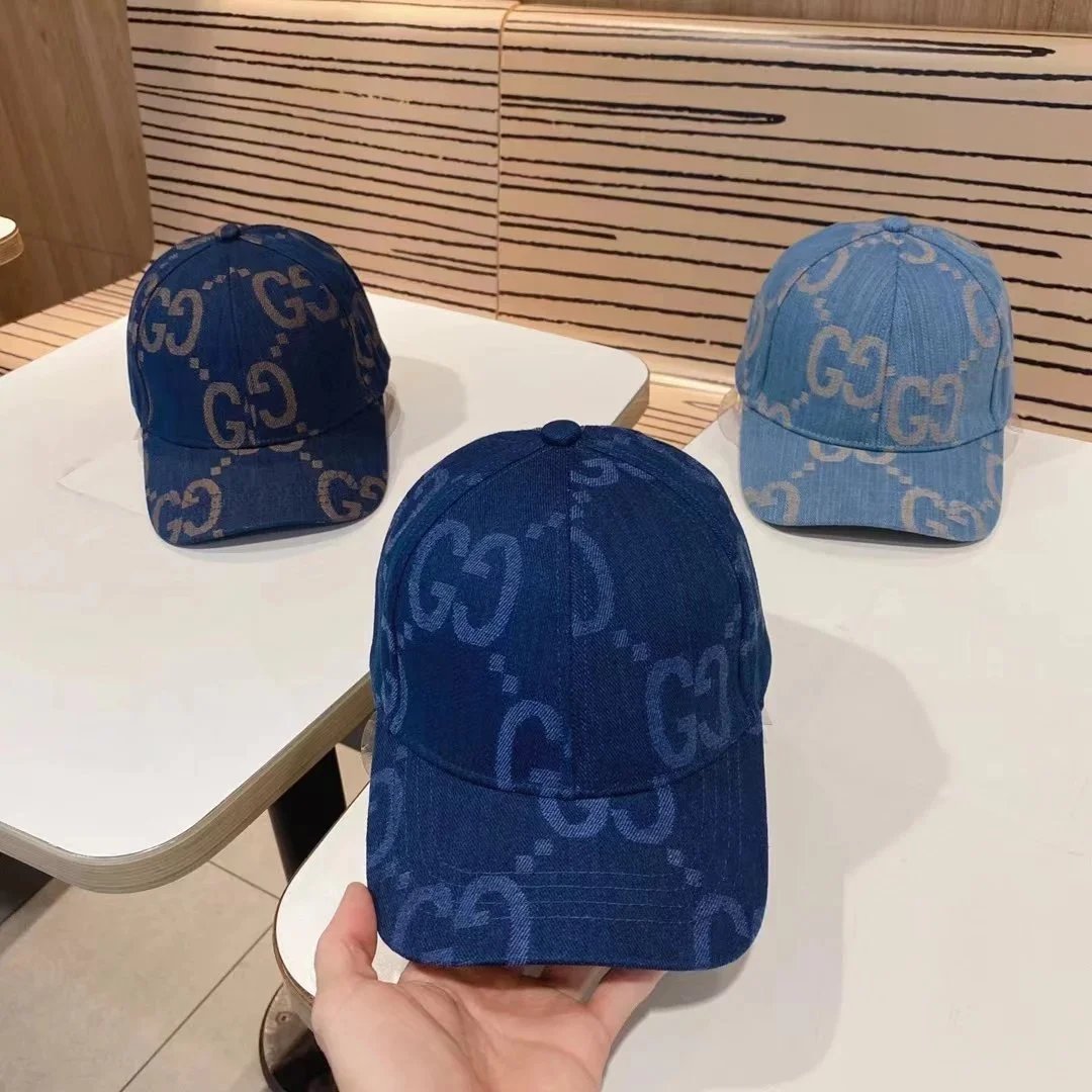 Gucci Hats Logo-print baseball caps and bucket — 03 Deep Blue