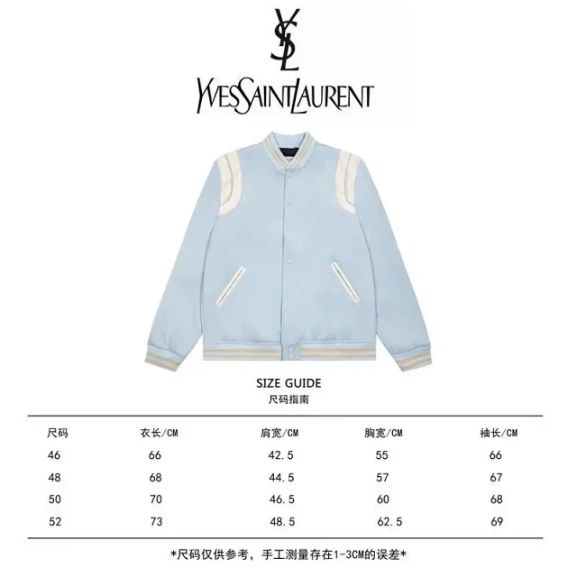 Saint Laurent Jackets Varsity Jacket with Contrast Shoulder Panels product detail image 3