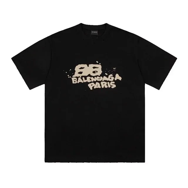 Balenciaga T-Shirts Short-Sleeve Logo Graphic T-Shirt product detail image 6