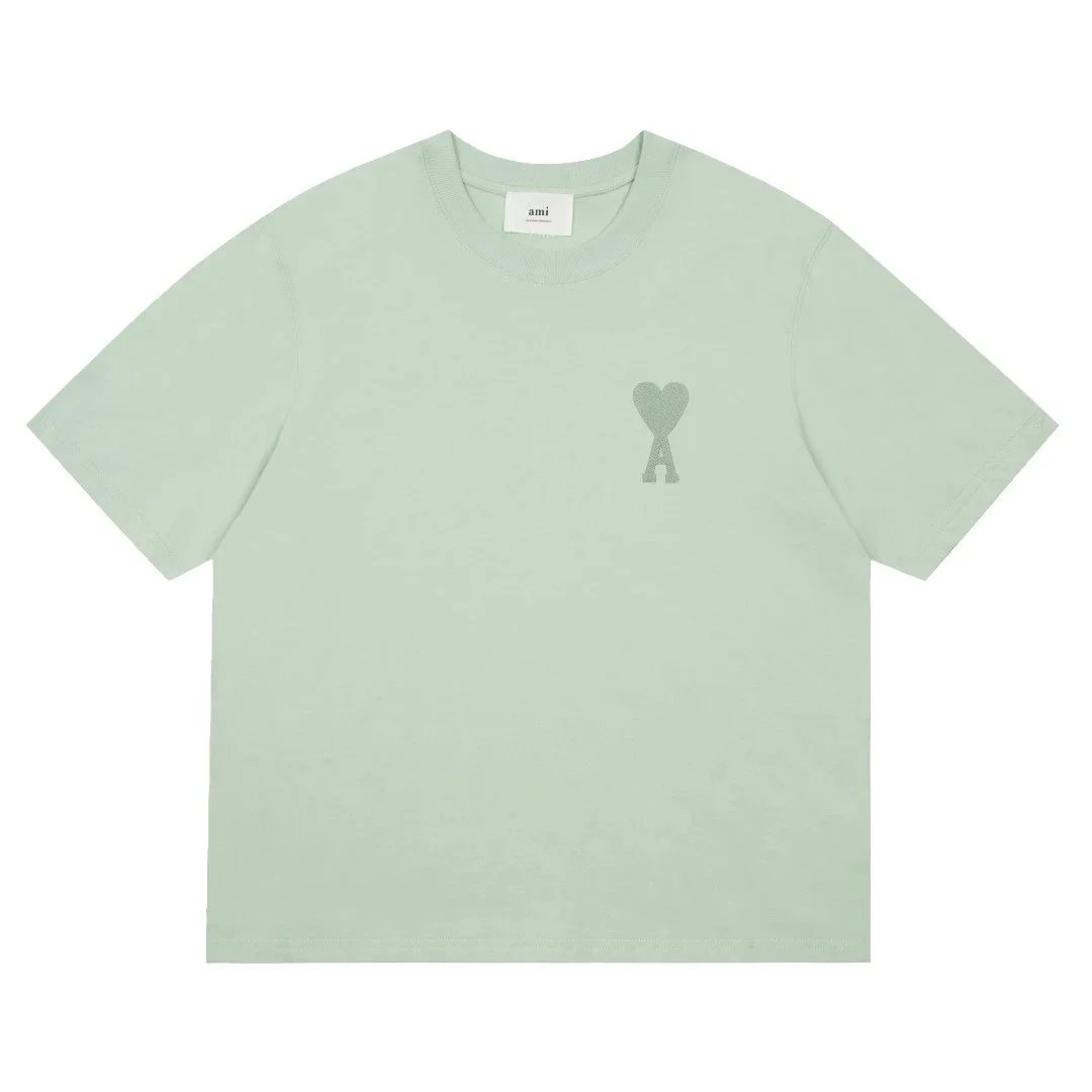 AMI T-Shirts Crewneck T-Shirt with de Coeur Heart Logo image 2