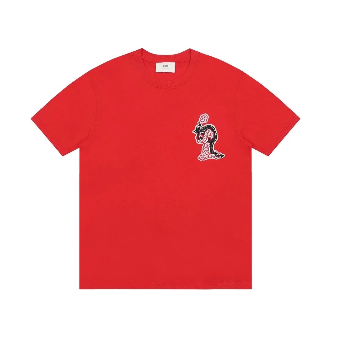 AMI T-Shirts Crewneck T-Shirt with de Coeur Heart Logo image 10