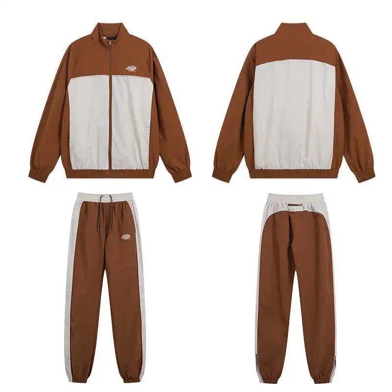 Life of Syn Jackets Hooded Zip-Front Colorblock Jacket — Brown suit*Top quality