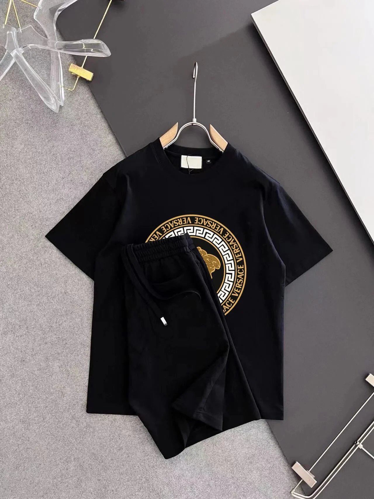 Dior Matching Sets Short-Sleeve Graphic T-Shirt and Drawstring Shorts Set image 9