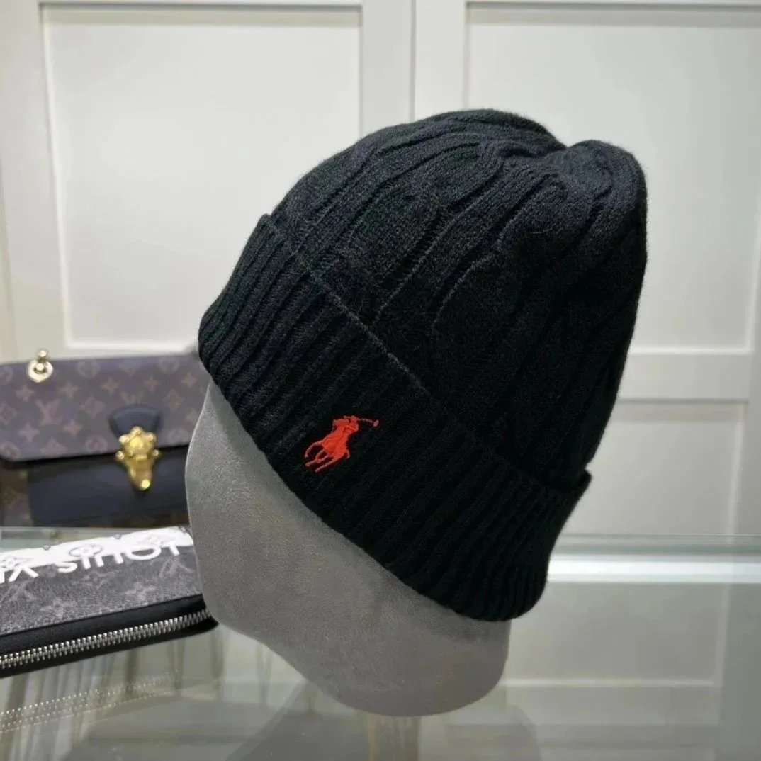 Polo Ralph Lauren Hats Rib-Knit Cuffed Beanie with Embroidered Pony — 16*Top quality