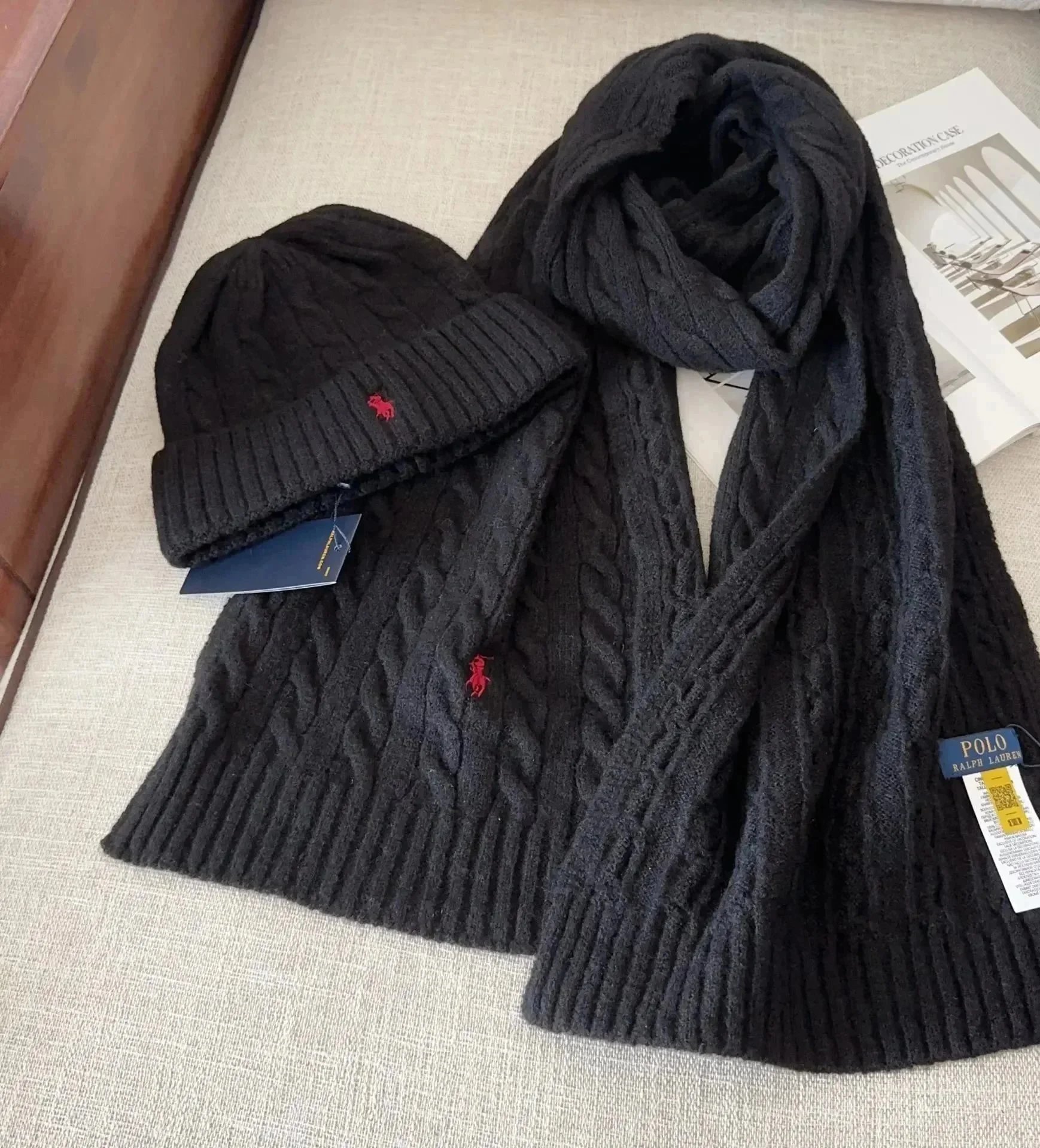 Polo Ralph Lauren Hats Rib-Knit Cuffed Beanie with Embroidered Pony — 19*Top quality