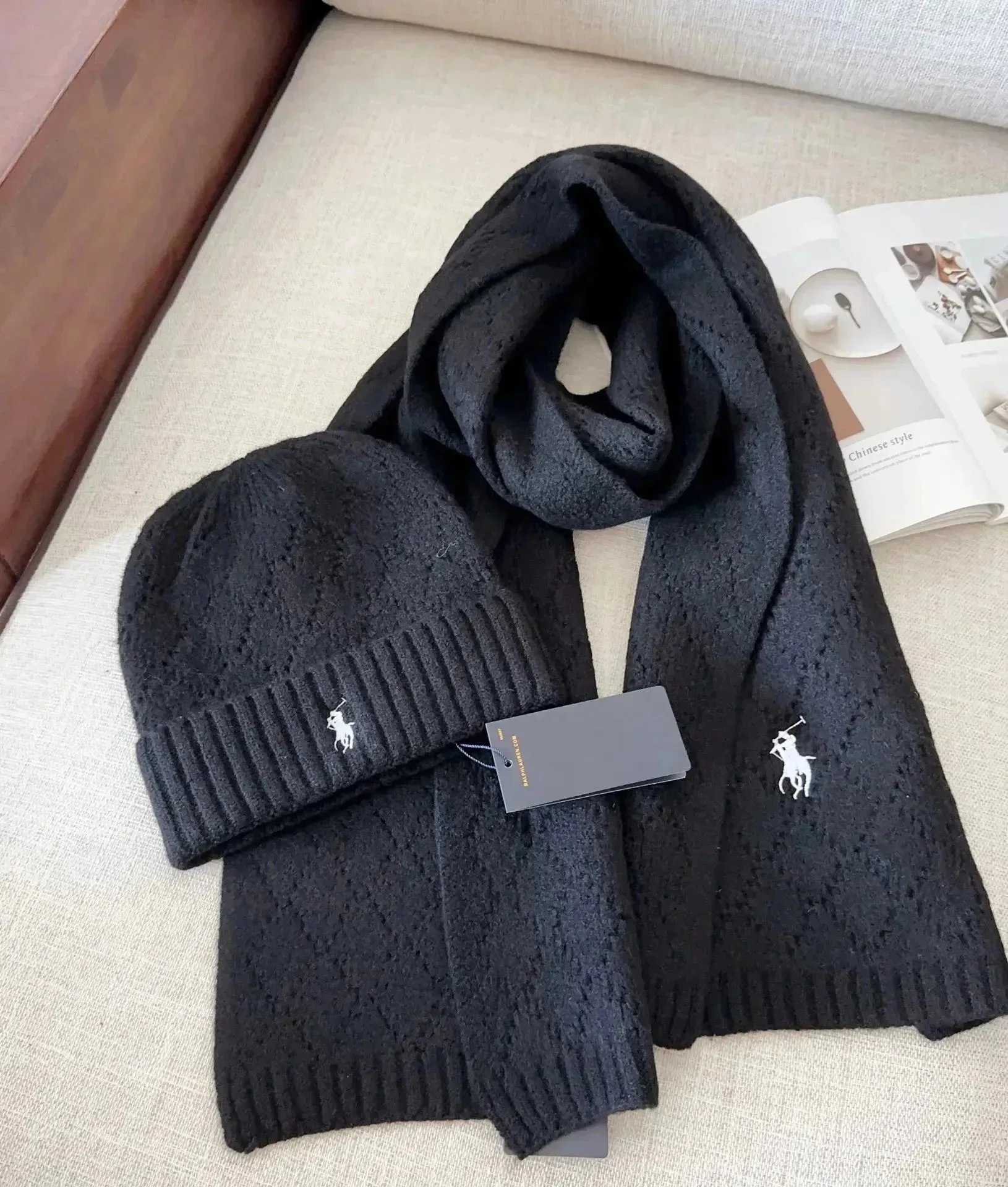 Polo Ralph Lauren Hats Rib-Knit Cuffed Beanie with Embroidered Pony — 25*Top quality