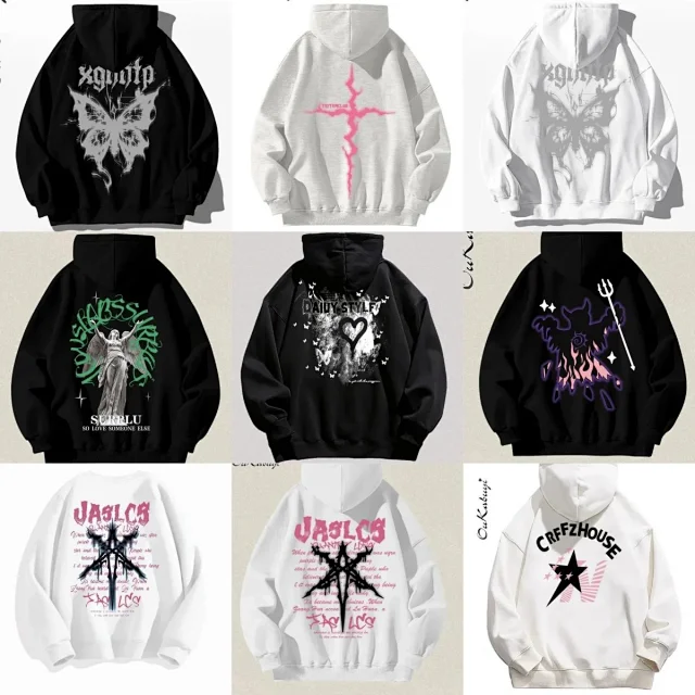Unbranded Hoodies & Sweatshirts Oversized graphic print pullover product detail image 1