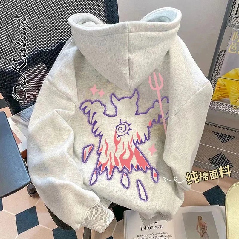 Unbranded Hoodies & Sweatshirts Oversized graphic print pullover — 13 gray