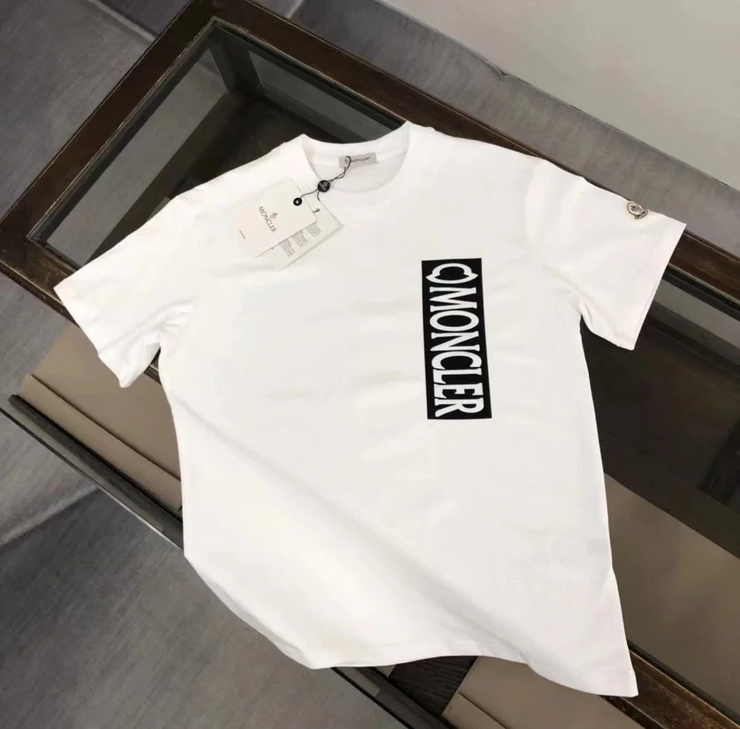 Moncler T-Shirts Short-sleeve graphic logo T-shirt — 05 white