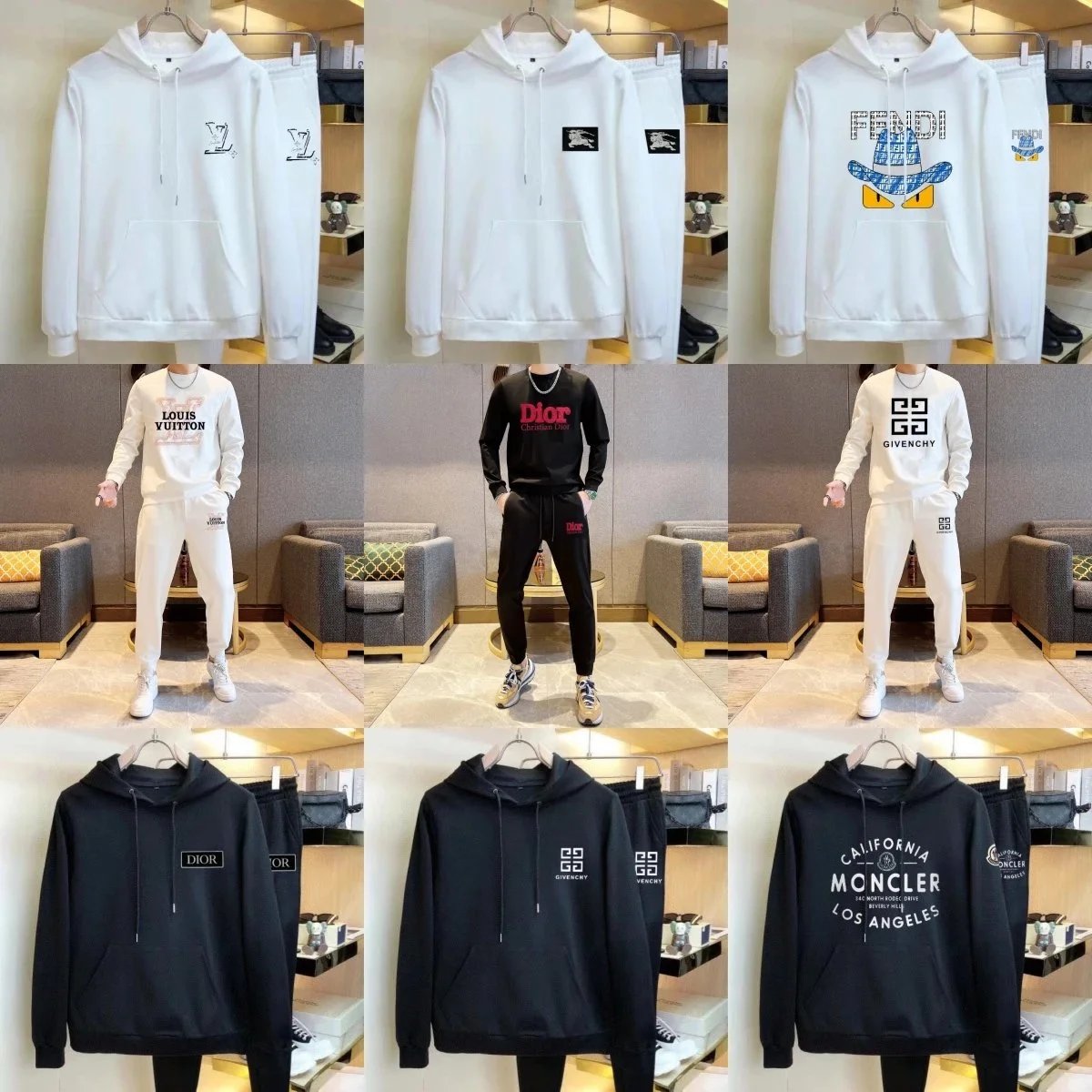 Prada Matching Sets Logo Sweatshirt and Jogger Set image 1
