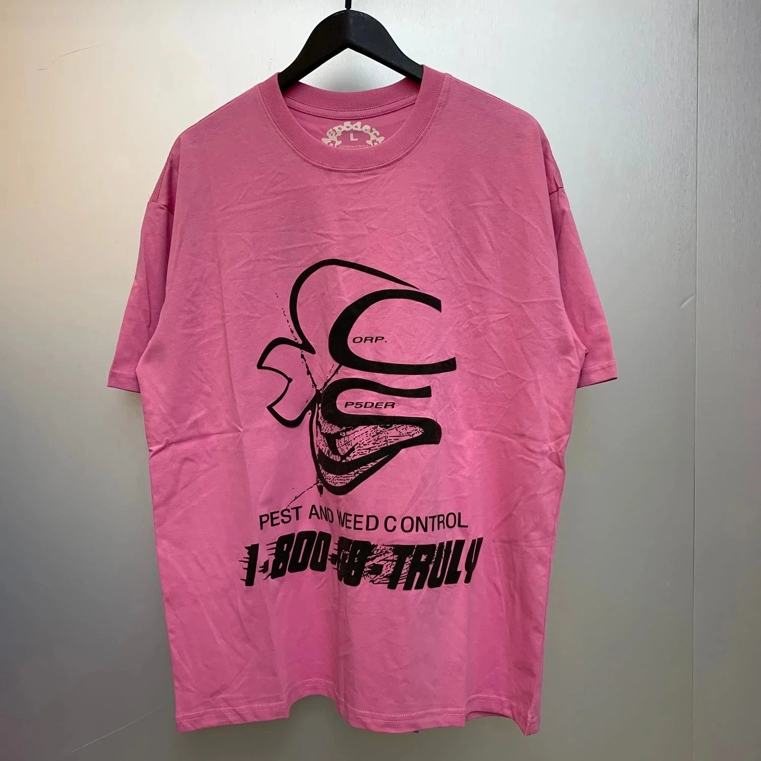 Moncler T-Shirts Short-sleeve graphic logo T-shirt — 23 pink