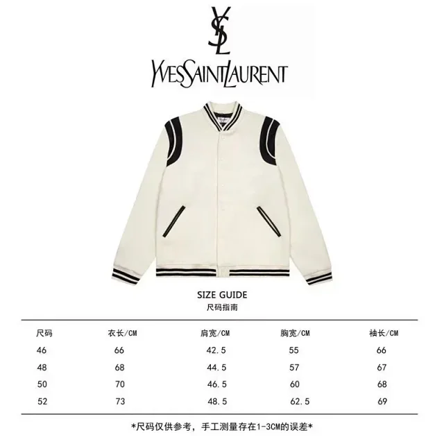 Saint Laurent Jackets Varsity Jacket with Contrast Shoulder Panels product detail image 2