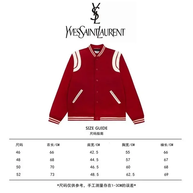 Saint Laurent Jackets Varsity Jacket with Contrast Shoulder Panels product detail image 9
