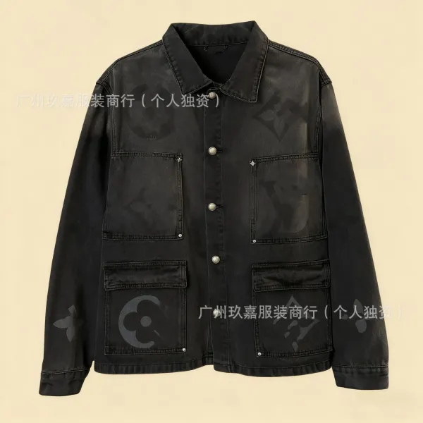 Louis Vuitton Monogram Washed Black Denim Jacket - 1