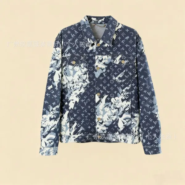 Louis Vuitton Monogram Floral Denim Jacket Navy - 1