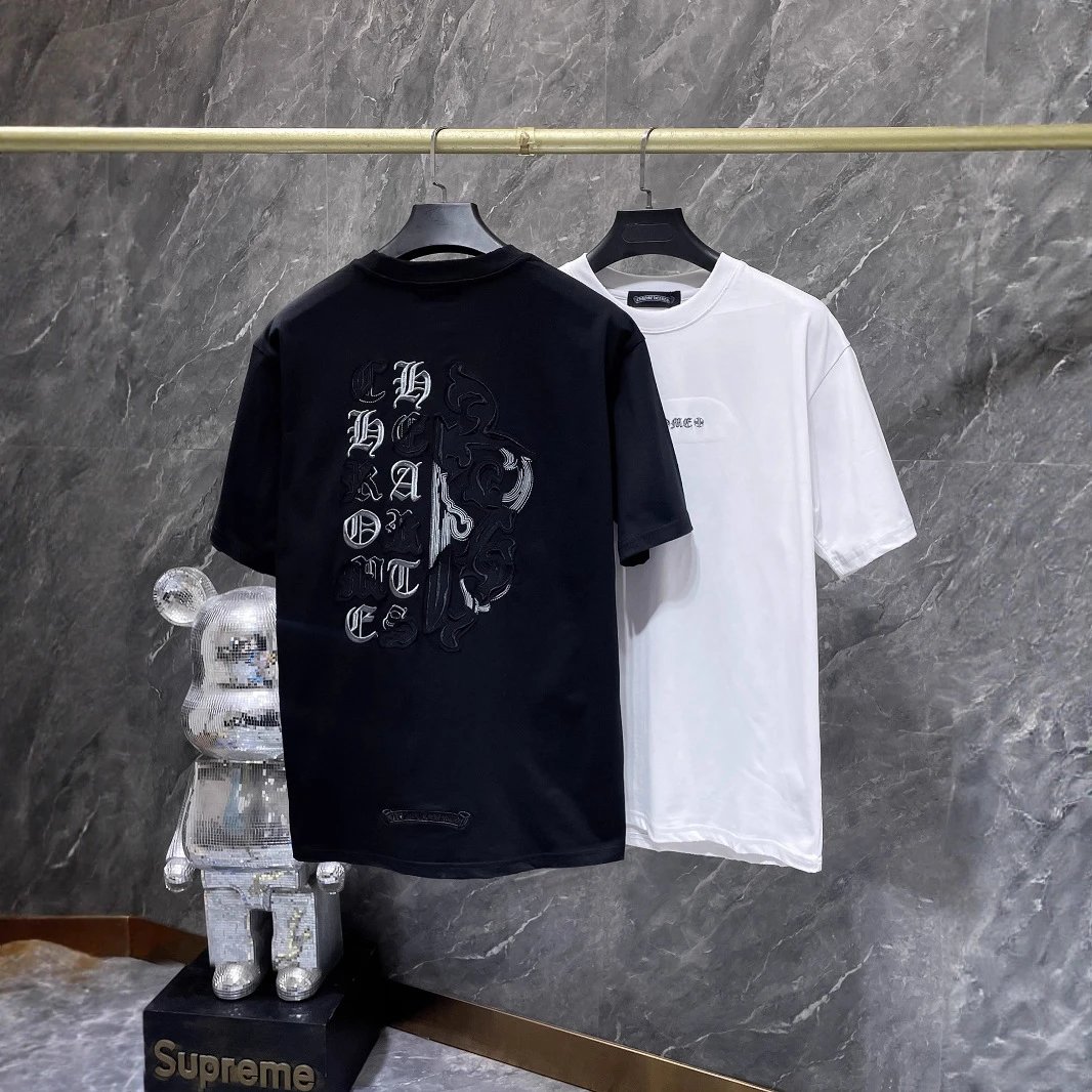 Chrome Hearts Black and White Short Sleeve T-Shirt