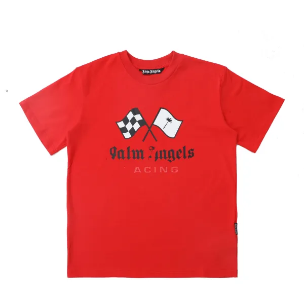 Palm Angels Racing Flags Red T-Shirt - 1