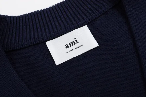 Ami Paris Heart Logo Cardigan Purple - 5
