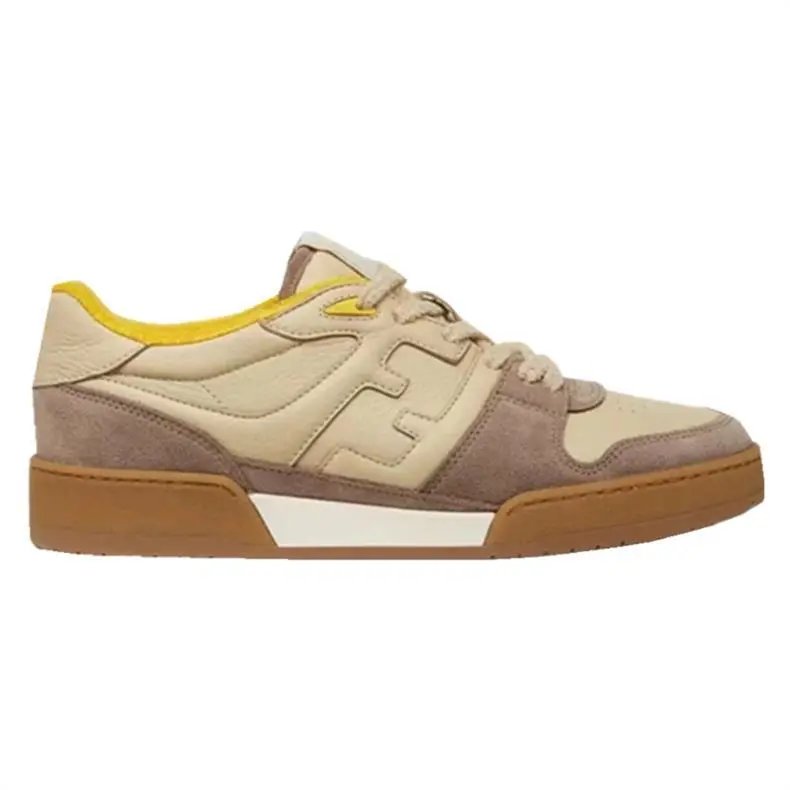 Fendi F-Logo Low Top White Beige Sneakers - 3