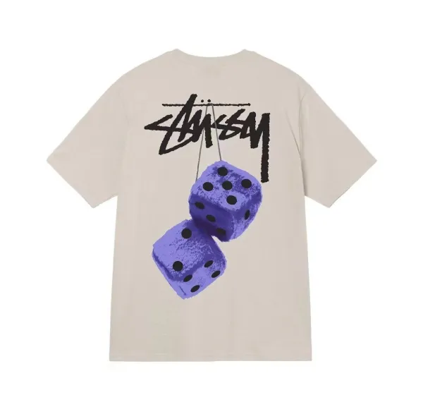 Stüssy Dice Print Beige T-Shirt - 1