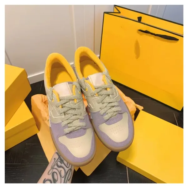 Fendi F-Logo Low Top White Beige Sneakers - 7