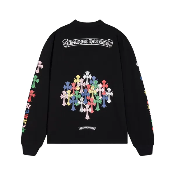 Chrome Hearts Multicolor Cross Heart Long-Sleeve T-Shirt - 1