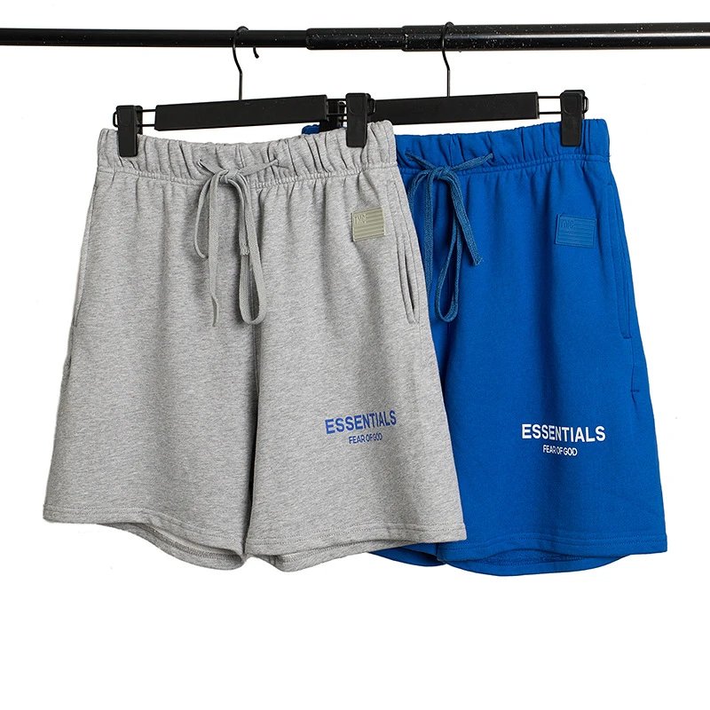 Fear of God Essentials Grey and Blue Drawstring Shorts
