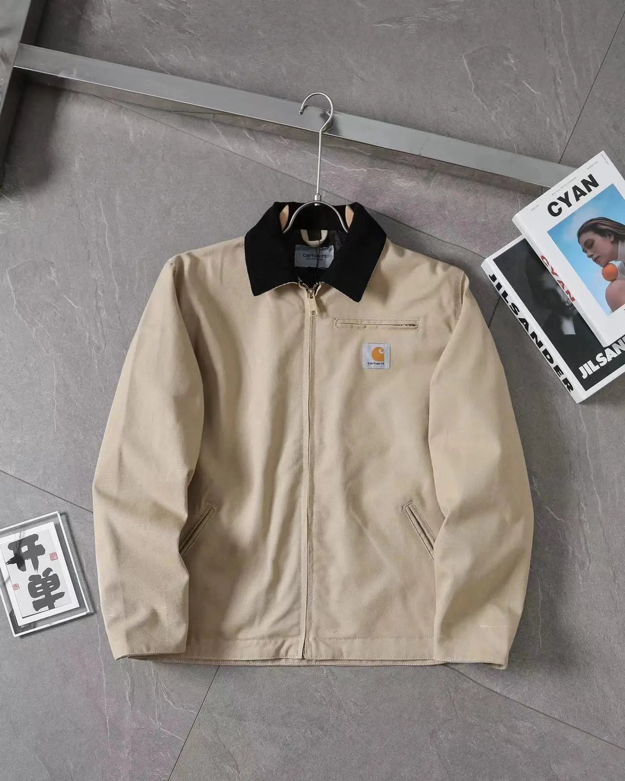 Carhartt WIP Active Jacket Beige with Black Collar Jacket - 1