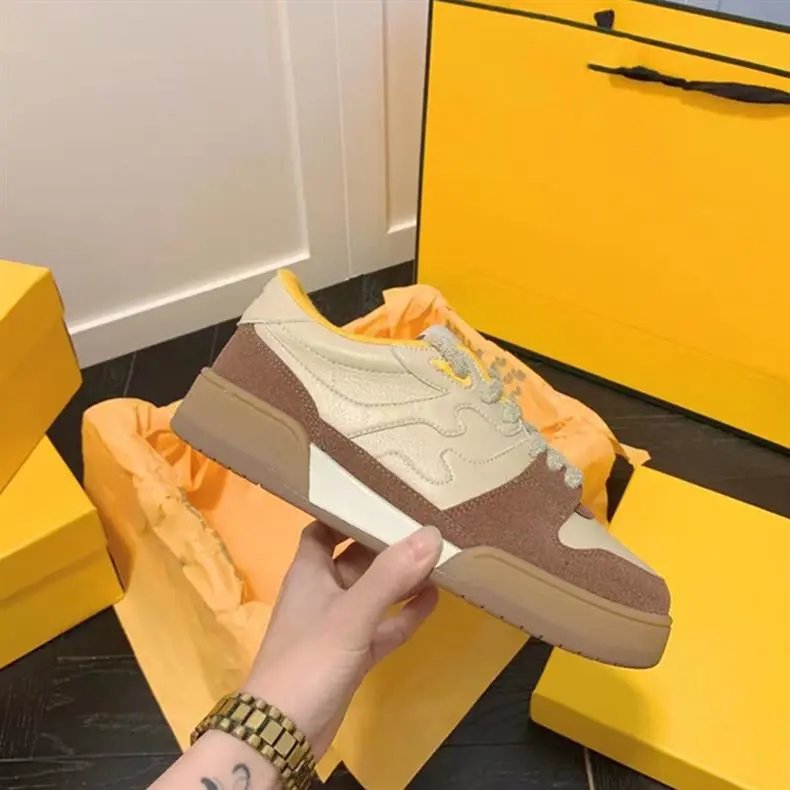 Fendi F-Logo Low Top White Beige Sneakers - 4