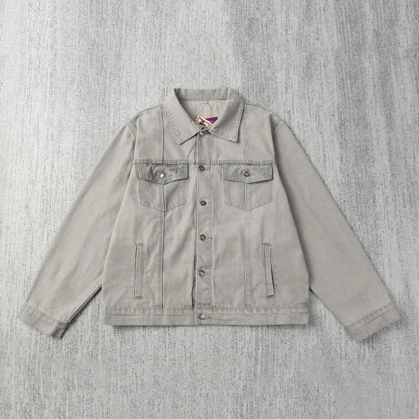 Design Denim Jacket Light Gray Denim-Jacket - 1
