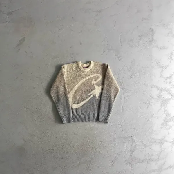 Design Gradient C-Logo Knit Sweater Gray Beige - 1