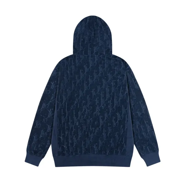 Dior Oblique Velvet Hoodie Navy - 4